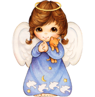 a cute angel with a kitty